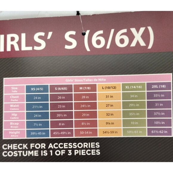 Girls S (6/6X) Spellbound Wizard Complete 3 Piece Halloween Costume - Picture 8 of 8